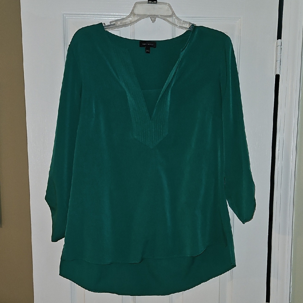 The Limited Green V-Neck Blouse